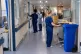 A general view of staff on a NHS hospital ward at Ealing Hos