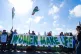 Women's rights activists protest on Westminster Bridge in Lo