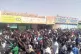 People chant slogans during a demonstration in Kordofan, Sud