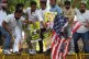 GLOBAL ANGER: Indians burn a US flag at a protest against Tr
