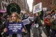 CLASS ISSUES: People chant
while marching during a ‘march

