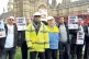 CLASS STRUGGLE:Trade unionists in Parliament Square, London 