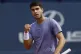 Spain's Carlos Alcaraz reacts during the ATP Barcelona Open tennis final agaisnt Denmark's Holger Rune in Barcelona, Spain, April 20, 2025