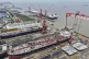 A view of ships under construction at the Shanghai Shipyard in in Shanghai, China, April 20, 2025