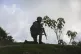 A soldier carries out an anti-gang operation in the Kenscoff neighborhood of Port-au-Prince, Haiti, February 3, 2025
