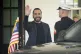 El Salvador's President Nayib Bukele waves as he departs following a meeting at the White House with President Donald Trump, April 14, 2025, in Washington