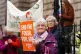 Demonstrators including Friends of the Earth, Stop Climate Chaos and and Global Justice Now (Scotland). Photo: Jane Barlow/PA