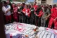 Mourners gather around the bodies of 8 Red Crescent emergency responders, recovered in Rafah a week after an Israeli attack, as they are transported for burial from a hospital in Deir al-Balah, Gaza Strip, March 31, 2025