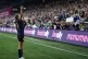 Seattle Reign forward Emeri Adames celebrates after scoring a goal against North Carolina Courage during the second half of an NWSL soccer match, August 25, 2024, in Seattle