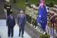 Australian Prime Minister Anthony Albanese, center, walks with Indonesian President Prabowo Subianto while inspecting a honor guard before their meeting at Merdeka Palace in Jakarta, Indonesia, May 15, 2025