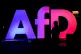 A man stands in front of the logo at the AfD party headquarters in Berlin, Germany, February 23, 2025, after the German national election
