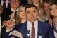 Presidential candidate George Simion speaks to media after polls closed for the second round of the country's presidential election redo in Bucharest, Romania, May 18, 2025
