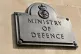 The sign for the Ministry of Defence in London