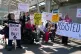 Protesters from the Glasgow Disability Alliance demonstrating outside the Scottish Parliament in Edinburgh, May 13, 2025