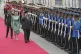 Thailand's Prime Minister Paetongtarn Shinawatra (second left) and Indonesian President Prabowo Subianto (third left) review an honor guard during a welcome ceremony at the government house in Bangkok, Thailand, May 19, 2025