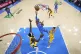 Oklahoma City Thunder guard Shai Gilgeous-Alexander (2) shoots against Indiana Pacers forward Pascal Siakam (43) and guard T.J. McConnell (9) during the first half of Game 2 of the NBA Finals basketball series, June 8, 2025, in Oklahoma City