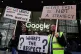 Workers protest outside Google London HQ over the 