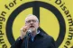 Jeremy Corbyn address protesters at a Stop Trident protest rally in Trafalgar Square, London, February 27, 2016