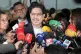 JUSTICE AT LAST: Senator Ivan Cepeda speaks to journalists outside court in Bogota, Colombia on Monday, July 28 2025, after former president Alvaro Uribe was found guilty of witness tampering and bribery in a case Cepeda brought against him