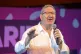 Len McCluskey talks on stage during a live debate, at the Labour Live event at White Hart Lane Recreation Ground, north London, June 16, 2019