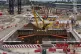 Construction workers during the installation of the first high speed railway platforms for the HS2 project at Old Oak Common station, west London, May 29, 2025