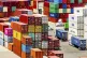 Cargo containers line a shipping terminal at the Port of Oakland on July 31, 2025, in Oakland, Calif.
