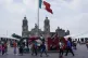 Pedestrians walk on the Zocalo in the Historic Center of Mexico City, August 19, 2023