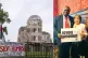 (L to R) A banner hung of the fence next to the iconic ‘Atomic Bomb Dome’ in Hiroshima, Monday, August 4, 2025; His Excellency Jeremiah Nyamane Mamabolo, the South African High Commissioner with Kyoko Gibson in Parliament in July / Pic (left) author supplied