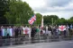 Protesters outside the former Bell Hotel in Epping, July 31, 2025