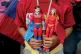 WHO’S YOUR HERO: A girl holds a dolls of Super Bigote/Super Moustache, Venezuelans’ affectionate nickname for their President Maduro, and Cilita doll, based on first lady Cilia Flores at support rally for the government last Tuesday in Caracas