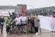 HEROIC CONCLUSION: The riders by the sculpture of Mary Barbour - sculpted by Andrew Brown - commemorating the 1915 Glasgow Rent Strike