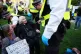 HEAVY-HANDED: Cops arrest a peaceful protester at Parliament Square last weekend