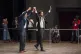 Sen. Bernie Sanders, I-Vt., left, and New York City mayoral candidate Zohran Mamdani greet the crowd during a town hall, September, 6, 2025, in New York