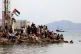 Tunisian people chant in support of the the Global Sumud Flotilla as it arrives at the port of Sidi Bou Saïd, in Tunis, Tunisia, September 7, 2025
