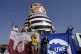 University students display an inflatable doll of Brazil's former President Jair Bolsonaro wearing prisoner garb in Brasilia, Brazil, September 12, 2025