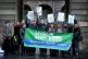 Members of Scotland's tenants' union Living Rent organised a protest outside the Edinburgh City Council Chamber to highlight concerns about the scarcity of housing, January 2018