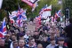 Protesters marching in Epping, Essex after a temporary injunction that would have blocked asylum seekers from being housed at the Bell Hotel, was overturned at the Court of Appeal, August 31, 2025