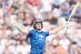 England's Jacob Bethell celebrates hitting a century during the third Metro Bank ODI Series match at Utilita Bowl, Southampton, September 7, 2025