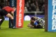 Leeds Rhinos' Morgan Gannon is denied a try by Catalans Dragons' Reimis Smith during the Betfred Super League match at AMT Headingley Stadium, Leeds. Picture date: Thursday September 11, 2025