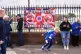 A banner in protest of Rangers manager Russell Martin and CEO Patrick Stewart, August 31, 2025