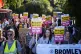People take part in the Stand Up To Racism rally near the TLK Apartments and Hotel in Orpington, August 22, 2025
