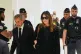 Former French President Nicolas Sarkozy (left) and his wife Carla Bruni (right) arrive at the courthouse, in Paris, France, September 25, 2025