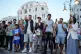 People take part in a youth-led protest calling for education and healthcare reforms, in Tangier, Morocco, October 18, 2025
