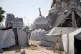 APOCALYPSE: Tents sheltering displaced Palestinians stand amid the ruins of a mosque destroyed by Israel in Gaza City, photo taken yesterday