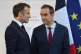 Then French Defense minister Sebastien Lecornu (right) and France's President Emmanuel Macron talk at the end of an address by the president to army leaders in Paris, July 13, 2025