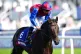 Stay True ridden by Mickael Barzalona riding to post before the Betfred St Leger Stakes during St Leger Day of the Betfred St Leger Festival 2025 at Doncaster racecourse, September 13, 2025