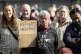 People take part in a Stand Up To Racism counter protest during a protest by people attending a Save Our Future & Our Kids Futures protest outside the Cladhan Hotel in Falkirk, which is housing asylum seekers. Picture date: Sunday September 21, 2025