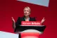 Sharon Graham the general secretary of Unite, delivers a speech during the Labour Party Conference at the ACC Liverpool. Picture date: Monday September 29, 2025