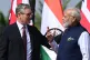 British Prime Minister Keir Starmer (left) is greeted by Indian Prime Minister Narendra Modi on his arrival at Raj Bhavan in Mumbai, India, October 9, 2025