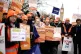 Dr Robert Laurenson (right), co-chair of the British Medical Association (BMA) junior doctors committee, joins junior doctors on the picket line outside St Thomas' Hospital, central London, February 26, 2024